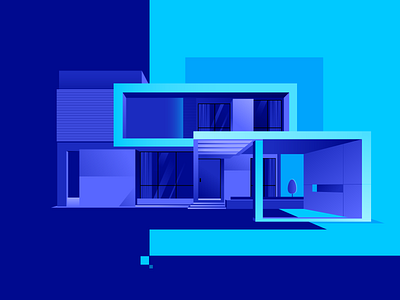 House illustration adobe illustrator blue building building illustration civil engeneering constuction home house illustration vector