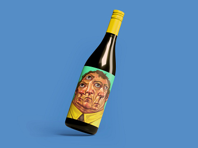 wine art eyes illustraion painting sureal wine label