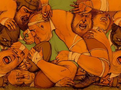 Rugby battle cry illustration rugby sport