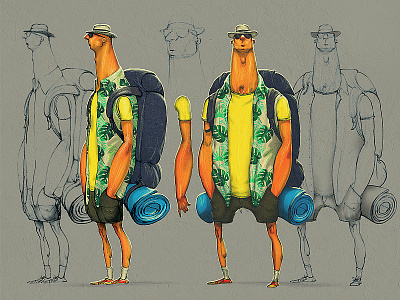 Turist character game illustration nature