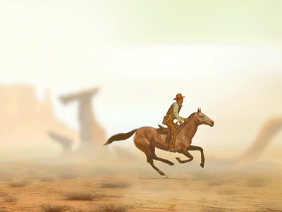 Cowboy animation character cowboy desert game horse kaktus run slot