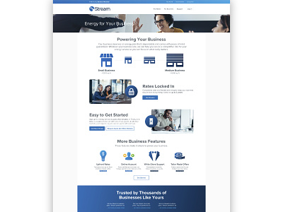 Stream for Business Landing Page Design
