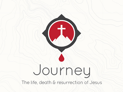 Journey - the life, death and resurrection of Jesus blood compass cross easter golgotha icon jesus journey mountain navigation sermon