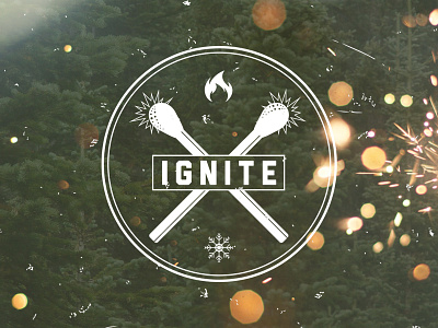 Ignite badge explosion fire flame icon ignite logo match matchstick spark winter camp youth camp