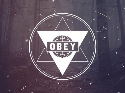 Obey badge earth globe icon invert logo triangle upside down winter camp wireframe world youth camp