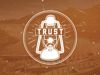 Trust badge fire icon lamp lantern light logo spark trust winter camp youth camp