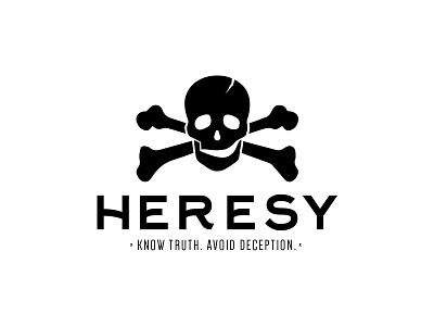 Heresy Skull Logo crossbones deception heresy logo pirate sermon skull truth