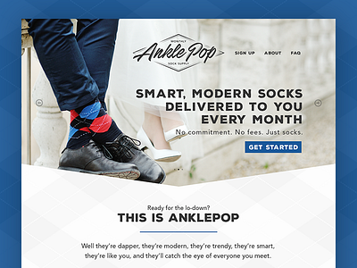 AnklePop Website argyle branding home page identity landing page sock subscription ui ux web web design website