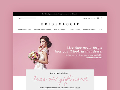 Wedding Dress Ecommerce Website Concept boutique bride concept dress ecommerce homepage mockup uiux web web design website wedding