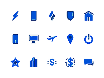Kynect Icon Set branding business chat computer dollar fire gas home iconography icons icons set identity illustration mlm money network marketing phone shield