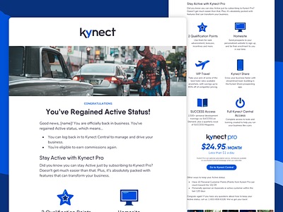 Kynect Transactional Emails active email icon mlm mobile network marketing product responsive status transactional transactional email ui ui uix uiux upsell