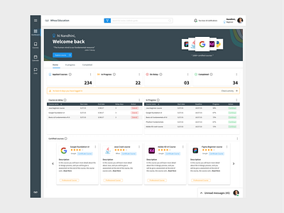 Dashboard - Online Learning Application