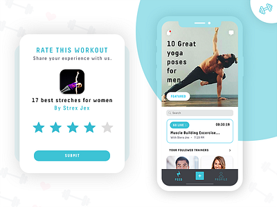 Gym App UI app ui feedback fitness gym rating workout