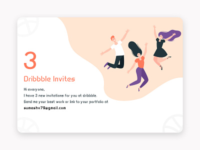 3 Dribbble Invites clean dribbbble happy invitation invites landing landing page minimal three webpage design