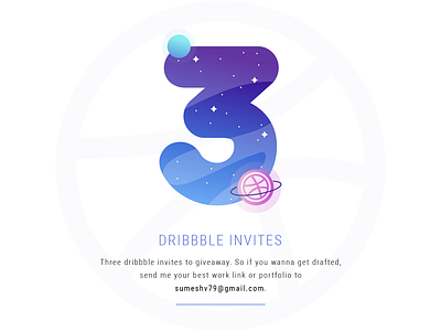 3 Dribbble Invites draft dribbbleinvites getdrafted invitations invites