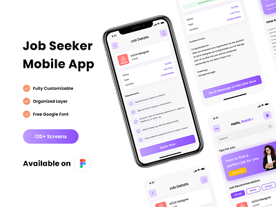 Job Seeker App graphic design ui ux