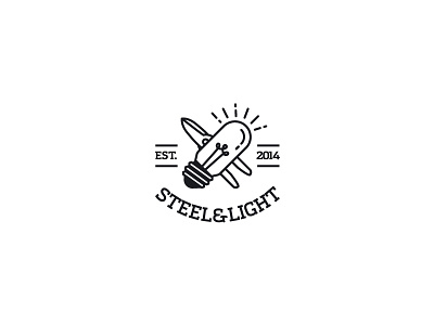 Sleel&Light bulb lamp light line logo metal steel