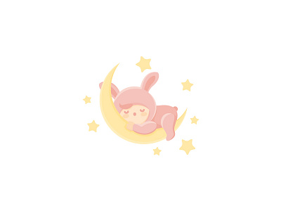 Baby Bunny baby bunny cute girl kid logo moon night rabbit sleep