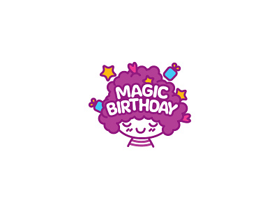 Birthday birthday face fun gift girl head logo magic party