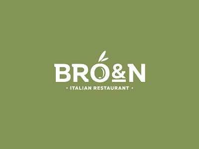 Bro&N cafe food italia logo olive retaurant