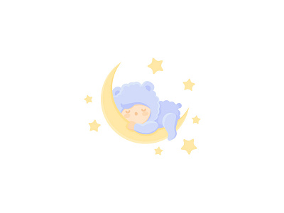 Baby Lamb baby boy cute girl kid lamb logo moon night sheep sleep