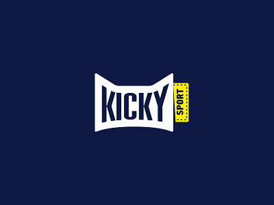 Kicky Sport_Dark Background cat fitness label logo sport sportswear