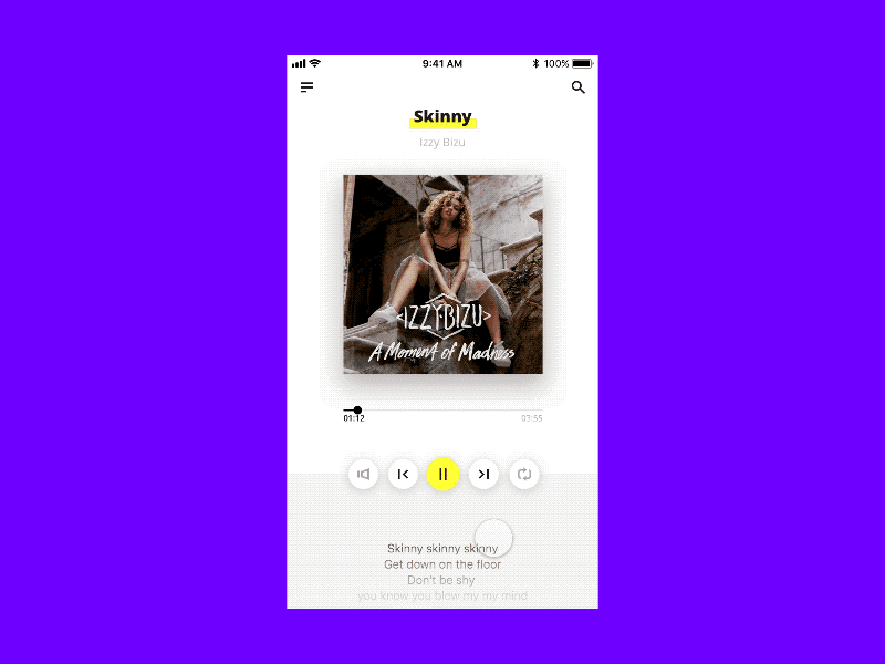 Daily UI #09 Music Player app app design daily ui mobile music music app music player player protopie prototyping ui ux