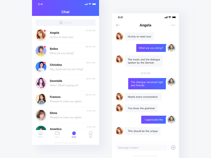 App Chat Screen By Maryfang For Orizon: Ui Ux Design Agency On Dribbble