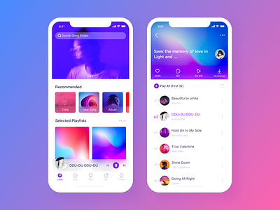 Music App app design icon music typography ui ux