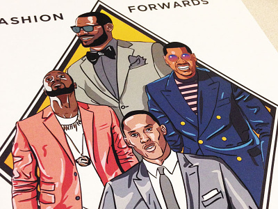 Fashion Forwards Preview basketball buttons captain clothing colorful design diamond fashion heat hoops illustration jacket james knicks kobe lakers league lebron lennon melo nba print shades sports stripes suit team tie wade