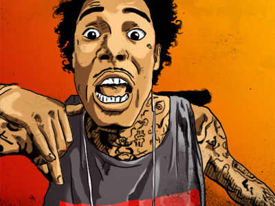 Gunplay Close Up - Grantland bling crew espn grantland gunplay hip hop illustration maybach music miami rapper rick ross sports