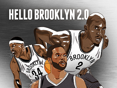 Brooklyn Nets basketball brooklyn deron williams dribbble espn illusration kevin garnett nba nets paul pierce sports
