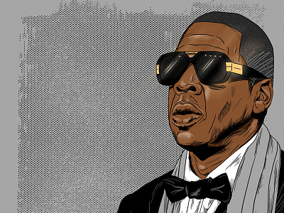Jay Z editorial glasses godfather grey hova illustration jay z king music rap shades shine