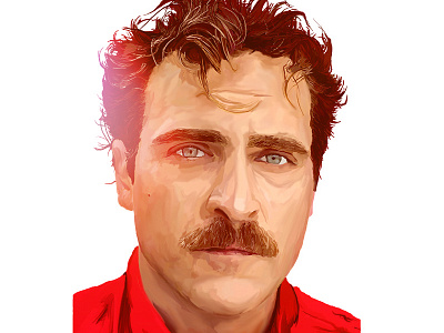 Joaquin Phoenix Portrait actor face film hair her illustration joaquin phoenix mustache paint portrait spike jonze