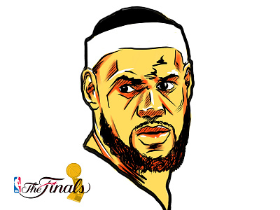 Lebron James basketball comic finals illustration lebron james miami heat nba portrait sketch