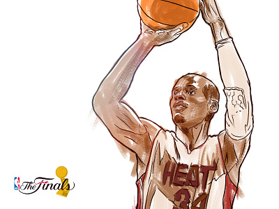 Ray Allen basketball dribble heat heatles illustration miami nba nba finals ray allen shot