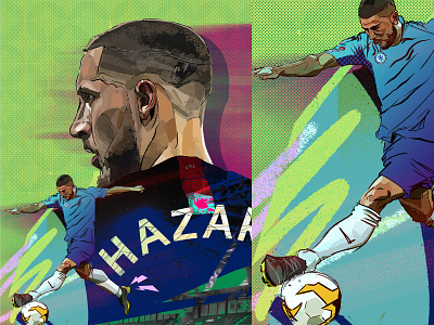 Eden Hazard athlete design drawing europe football graphic hazard illustration london portrait sketch soccer sports