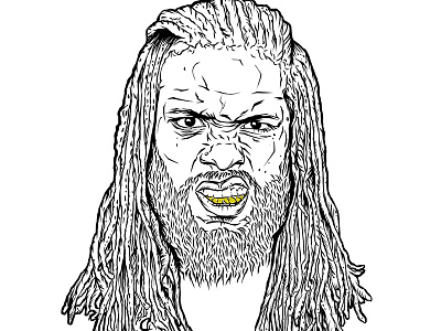 Sam King "SK4MC" dreads gold grill hip hop illustration mc portrait rap sam king sk4mc