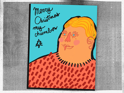 Merry Christmas my Chumbos apple artwork card character comic design doodle drawing face figure goof holiday illustration ipad letter pencil people portrait sketch sweater