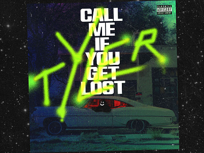 DAY 018: CALL ME IF YOU GET LOST album branding cover art design drawing font graffiti hip hop illustration lettering logo music nft rap spray paint texture tyler the creator type typography warped