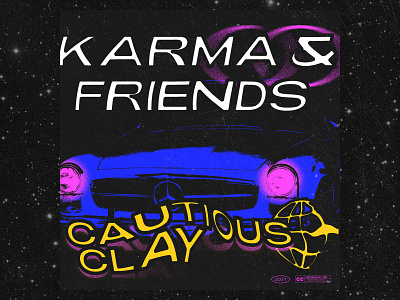 DAY 019: KARMA & FRIENDS album cover artist benz branding cover cover art custom design drawing font hip hop illustration key art lettering luxury music rap type typography warhol