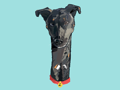 DAY 021: LUCY DOG artist character collar design digital art digital painting dog doggy drawing face illustration nft paint pet pets portrait puppy sketch