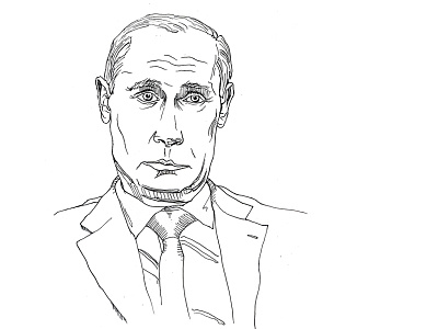 Vladimir Putin 50faces bear drawing hand drawn illustration line drawing pen and ink russia russian sketching vladimir putin