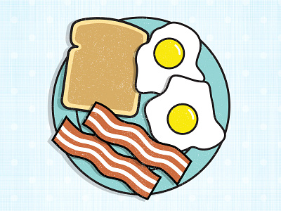 Vector Breakfast bacon breakfast design eggs icon illustration illustrator texture toast vector