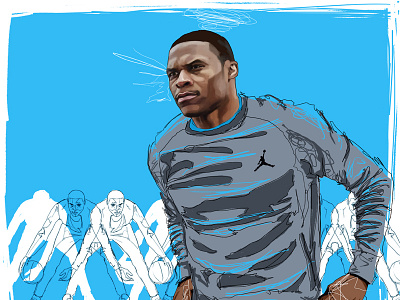 Russell Westbrook for Jordan all star basketball brand complex fashion illustration jordan legend oklahoma city thunder paint russell westbrook team usa