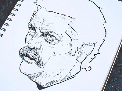 Ron Swanson Sketch comedy illustration mustache nbc offerman parks and rec pen and ink ron swanson show sketch sketchbook tv