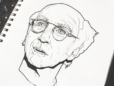 Larry David Sketch celebrity comedy curb your enthusiasm drawing hand drawn illustration larry david legend pen and ink portrait seinfeld sketchbook