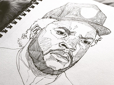 Ice Cube Illustration compton drawing gangsta hand drawn ice cube illustration los angeles music pen and ink raiders rap sketchbook