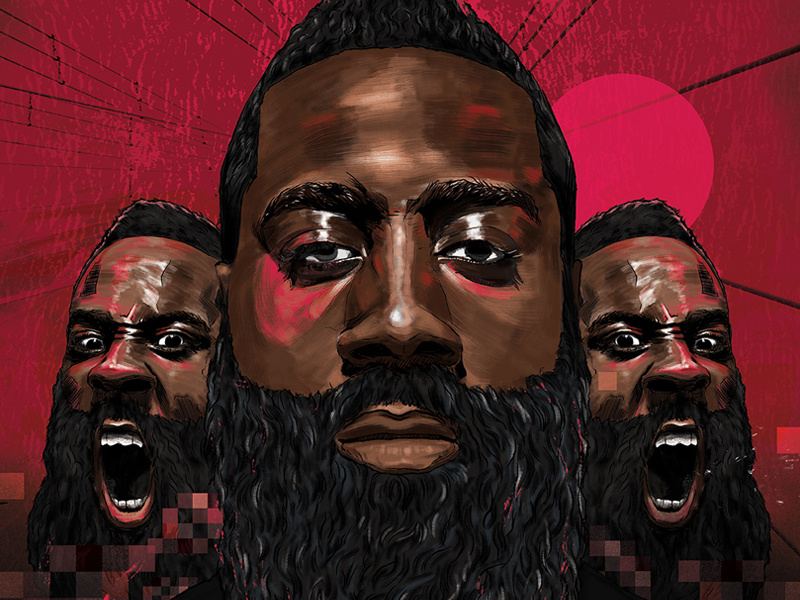 James Harden adidas all-star basketball beard harden hoops illustration nba playoffs portrait rockets sneakers