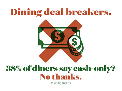 Cash Only breaker cash coin credit deal dining dollar infographic negative restaurant stat trends